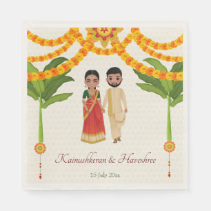 Serviette En Papier Telugu Tamil mariage marigolds bananier