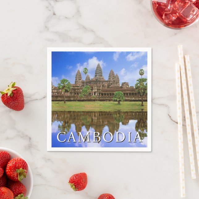 Serviette En Papier Temple d'Angkor Vat | Kampuchea, Cambodge (En situation)