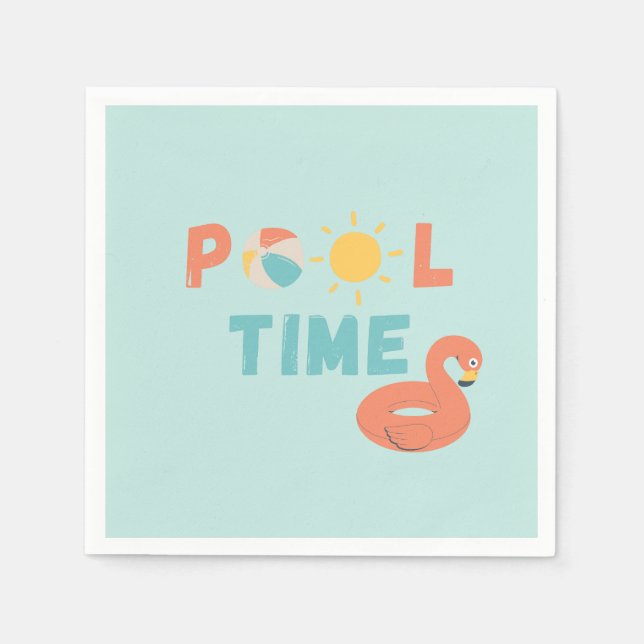 Serviette En Papier temps de la piscine. Serviettes et fournitures (Devant)