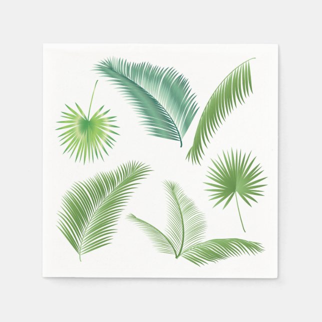 Serviette En Papier Tendance de l'aquarelle Feuille de palmiers tropic (Devant)