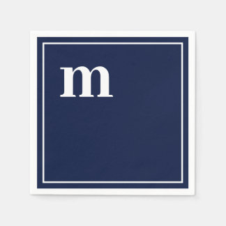 Serviette En Papier Tendance Gras Coque inférieur Monogram Marine Blue