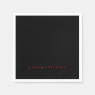 Serviette En Papier Tendance Minimaliste Noir Rouge Professionnel Votr