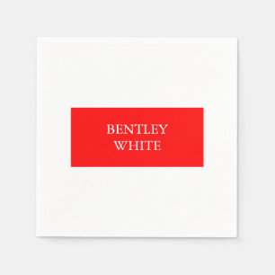 Serviette En Papier Tendance Rouge Blanc Style Simple Simple Plaque Vo