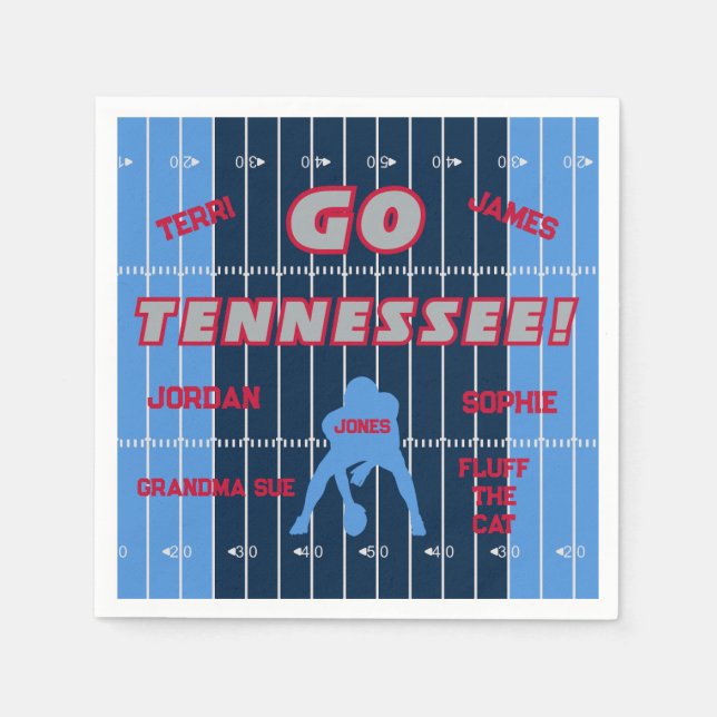Serviette En Papier Tennessee Football Family Papier Napkin (Devant)