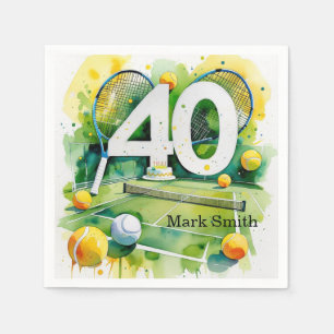 Serviette En Papier Tennis 40e anniversaire