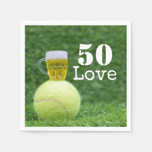 Serviette En Papier Tennis 50e Anniversaire balle de tennis et numéro 
