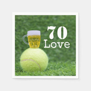 Serviette En Papier Tennis 70e Anniversaire balle de tennis et numéro 
