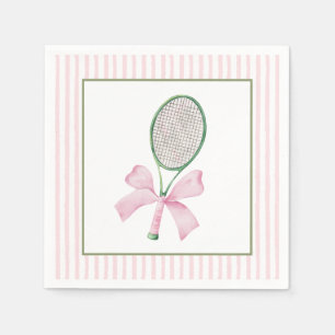 Serviette En Papier Tennis à rayures roses