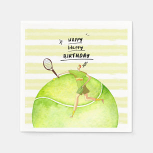 Serviette En Papier Tennis Anniversaire du joueur de tennis