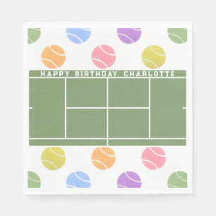 Serviette En Papier Tennis Anniversaire Personnalisé