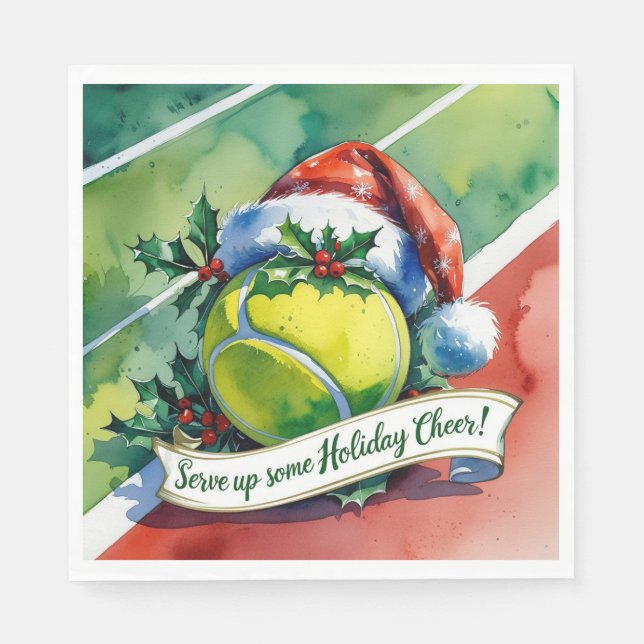 Serviette En Papier Tennis Christmas Festive ball (Devant)