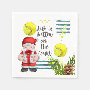 Serviette En Papier Tennis Life est mieux sur le court Noël fête