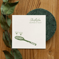 Tennis Mariage cocktail serviette