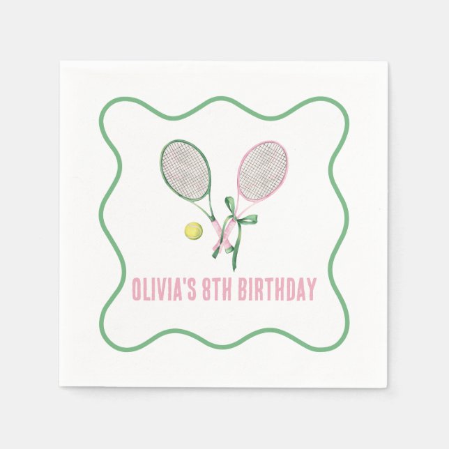 Serviette En Papier Tennis preppy plaid anniversaire (Devant)
