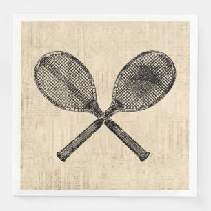 Serviette En Papier Tennis Rackets Antique Tennis Racquet Livre de Scr