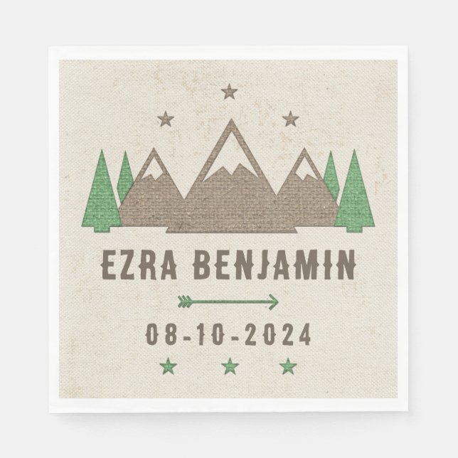 Serviette En Papier Tente Canvas Camping Bar Mitzvah Personnalisé (Devant)