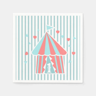 Serviette En Papier Tente de cirque mignonne pour premier anniversaire
