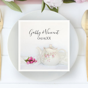 Serviette En Papier Teot avec Mariage rose Roses