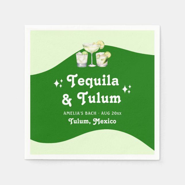 Serviette En Papier Tequila Citron Vert de Tulum et Enterrement de Vie (Devant)