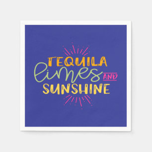 Serviette En Papier Tequila Citrons Soleil Fête Mexicaine Drôle