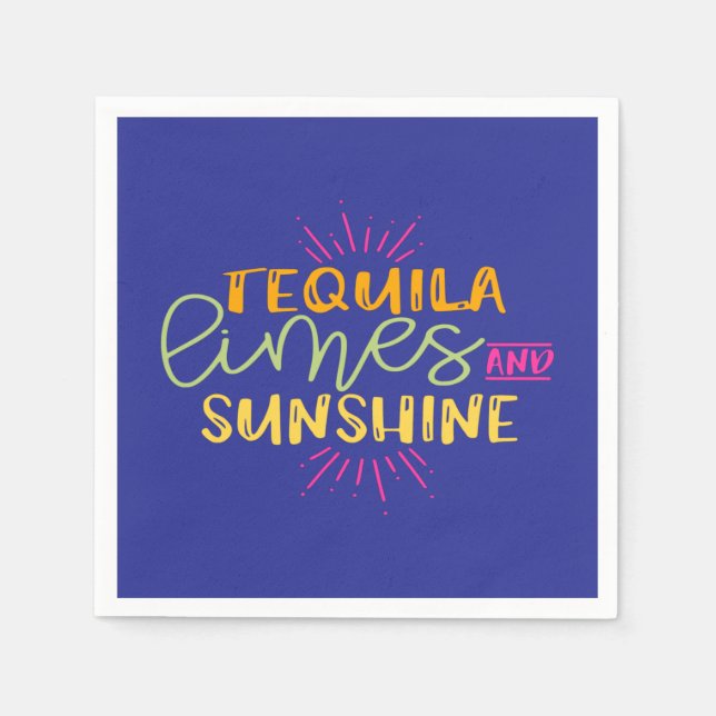 Serviette En Papier Tequila Limes Sunshine Fête Mexicaine Drôle (Devant)