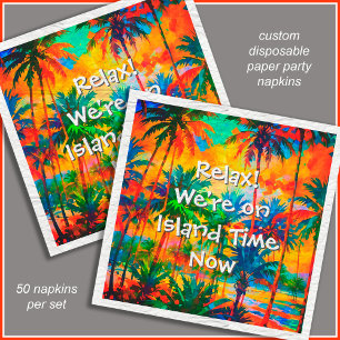 Serviette En Papier [Tequila Sunrise] Colorée Tropical Island Party