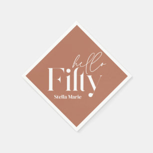 Serviette En Papier Teracotta minimaliste moderne simple 50e anniversa