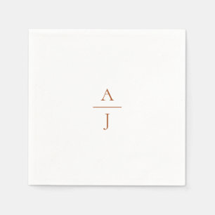 Serviette En Papier Terra Cotta Simple Mariage Monogram Napkins