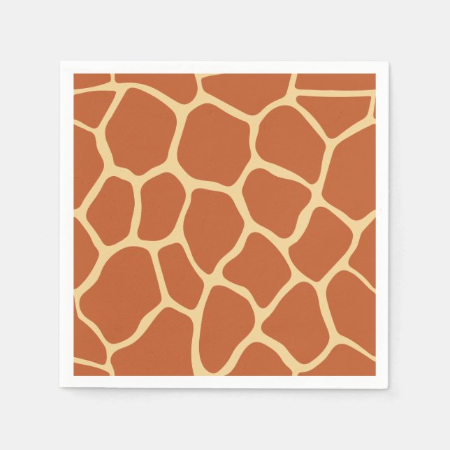 Serviette En Papier Terracotta& Beige Giraffe Print Animal Pattern  (Devant)