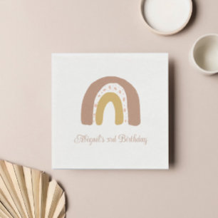 Serviette En Papier Terracotta Boho Arc-en-ciel minimaliste fête d'ann
