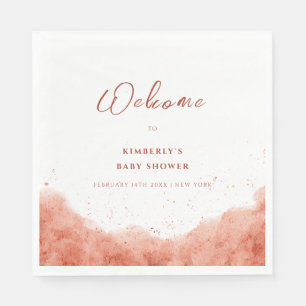 Serviette En Papier Terracotta Boho Desert Baby shower Bienvenue