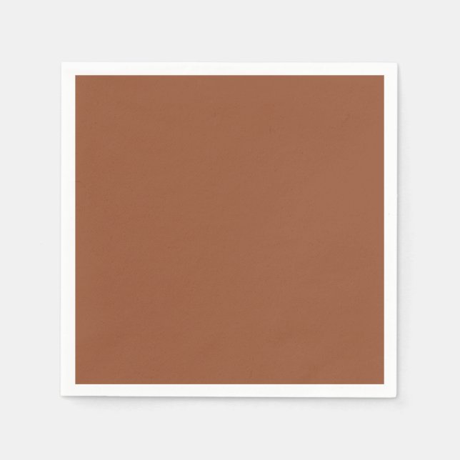 Serviette En Papier Terracotta Burnt Orange couleur solide (Devant)