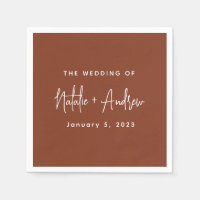 Terracotta Burnt Umber Classic Script Mariage