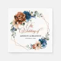 Terracotta Marine Bleu Vert Mariage géométrique