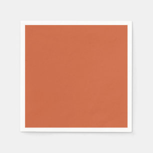 Serviette En Papier Terracotta Orange Solide Couleur Chaleureuse & Con