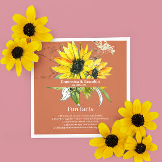 Serviette En Papier Terracotta Sunflower Wedding Fun Facts Napkins
