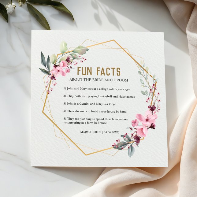 Serviette En Papier Terrarium moderne Rose Floral Fun Faits Mariage (Créateur téléchargé)