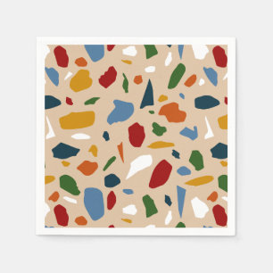 Serviette En Papier Terrazzo Motif coloré
