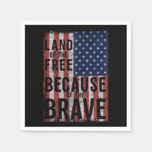 Serviette En Papier Terre De La Liberté À Cause Du Courageux