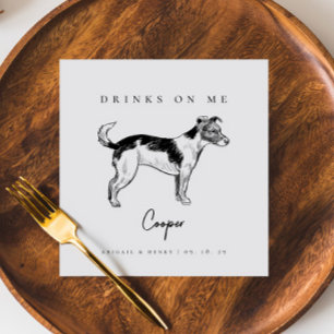 Serviette En Papier Terrier Chien Sketch Boissons sur moi Mariage anim