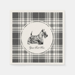 Serviette En Papier Térrier écossais et Plaid Personnaliser