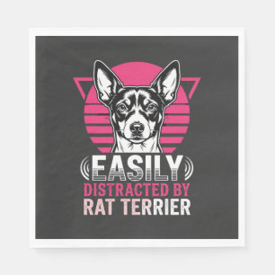 Serviette En Papier Terrier Rat Facilement Distrait Chien Rétro
