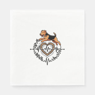 Serviette En Papier Tervueren Airedale Terrier Chien qui saute Ligne c