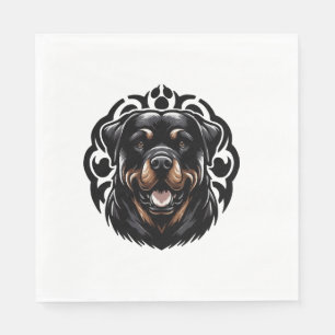 Serviette En Papier Tête de chien Rottweiler