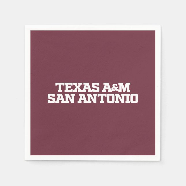 Serviette En Papier Texas A&M San Antonio (Devant)
