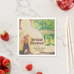 Serviette En Papier Texas Bride en Fête des mariées de bottes serviett