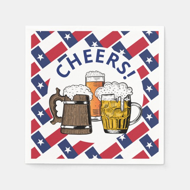 Serviette En Papier TEXAS Grand Texan Bière Papier (Devant)