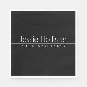 Serviette En Papier Texte blanc classique simple en noir
