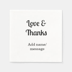 Serviette En Papier texte de message d'entreprise amour et remerciemen