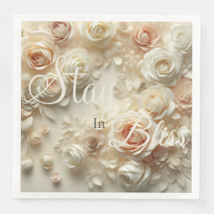 Serviette En Papier Texte personnalisé Art floral romantique avec Rose